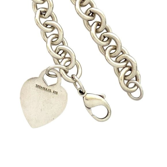 TIFFANY Authentic Silver Heart Charm Bracelet - Picture 3 of 5
